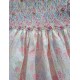 vestido de manga corta flores de color rosa blanca