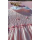 vestido de manga curta flores cor de rosa brancas
